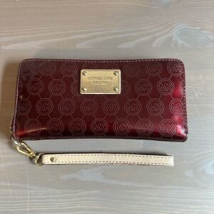 Michael Kors Patent Leather Monogram Wristlet